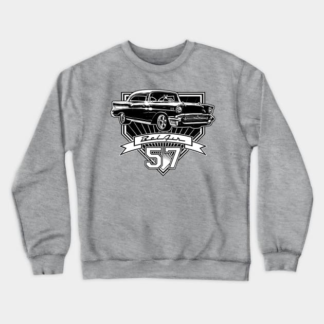 57 Chevy Belair Crewneck Sweatshirt by CoolCarVideos